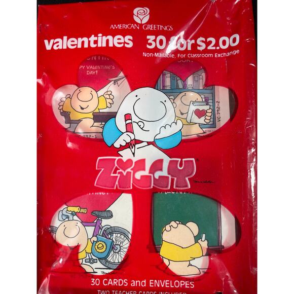 Vintage Ziggy Valentine cards 30 pack American Greetings Corporation - Picture 2 of 6